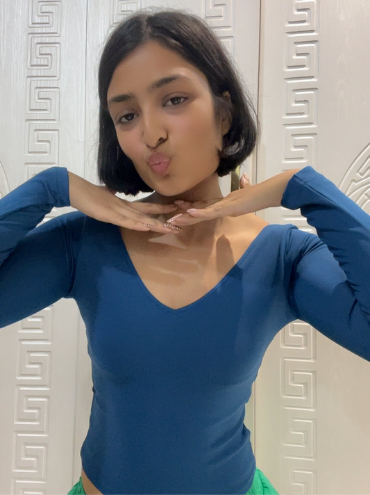 Elevated Full Sleeves Top (electric blue)