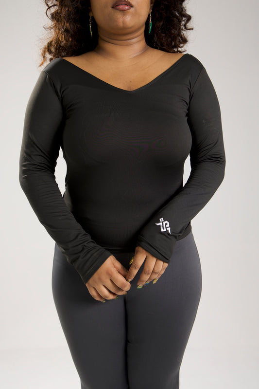 Elevated Full Sleeves Top ( Black)