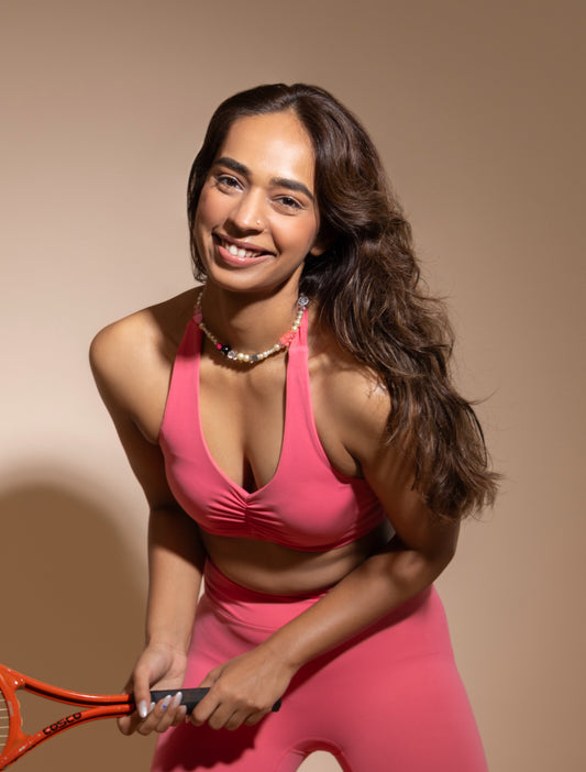 HALTER NECK SPORTS BRA ( watermelon sugar )