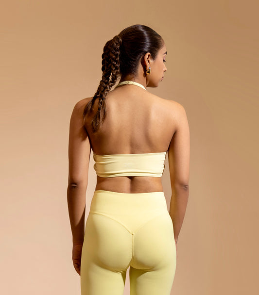 HALTER NECK SPORTS BRA ( lime )
